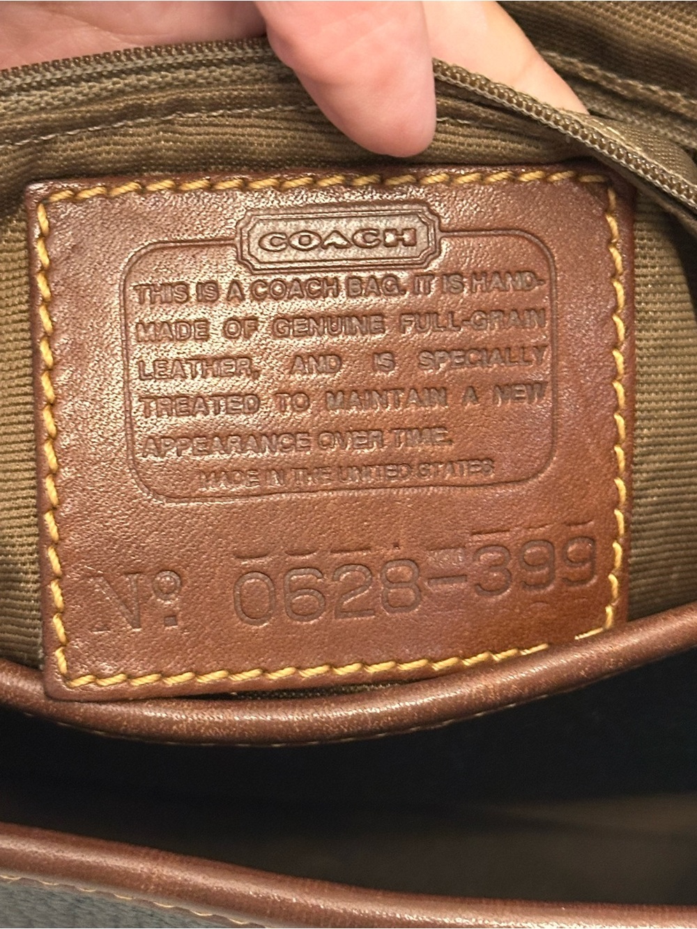 Vintage Coach  Navy Brown Leather Top Handle Bag - Picture 8 of 9